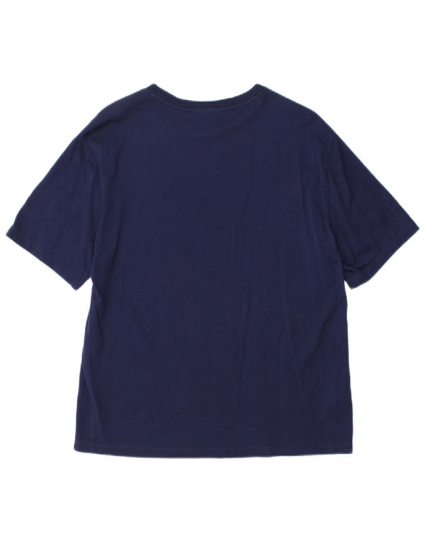 Lacoste Damen T-Shirt Top Größe 38 Medium Marineblau Baumwolle