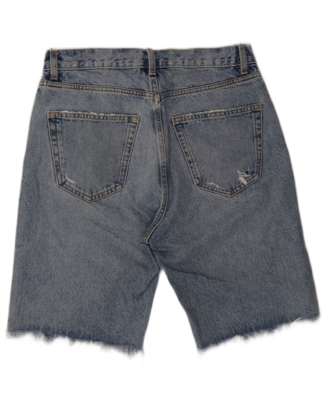 ZARA Herren Distressed Denim Shorts W31 Mittelblaue Baumwolle