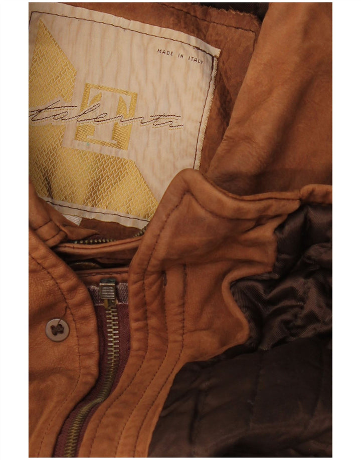 VINTAGE Herren Ledermantel UK 42 XL Braun