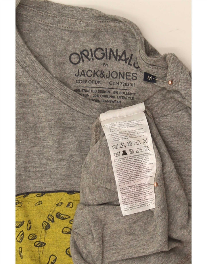 Jack & Jones Herren-T-Shirt mit Grafik, mittelgraue Baumwolle