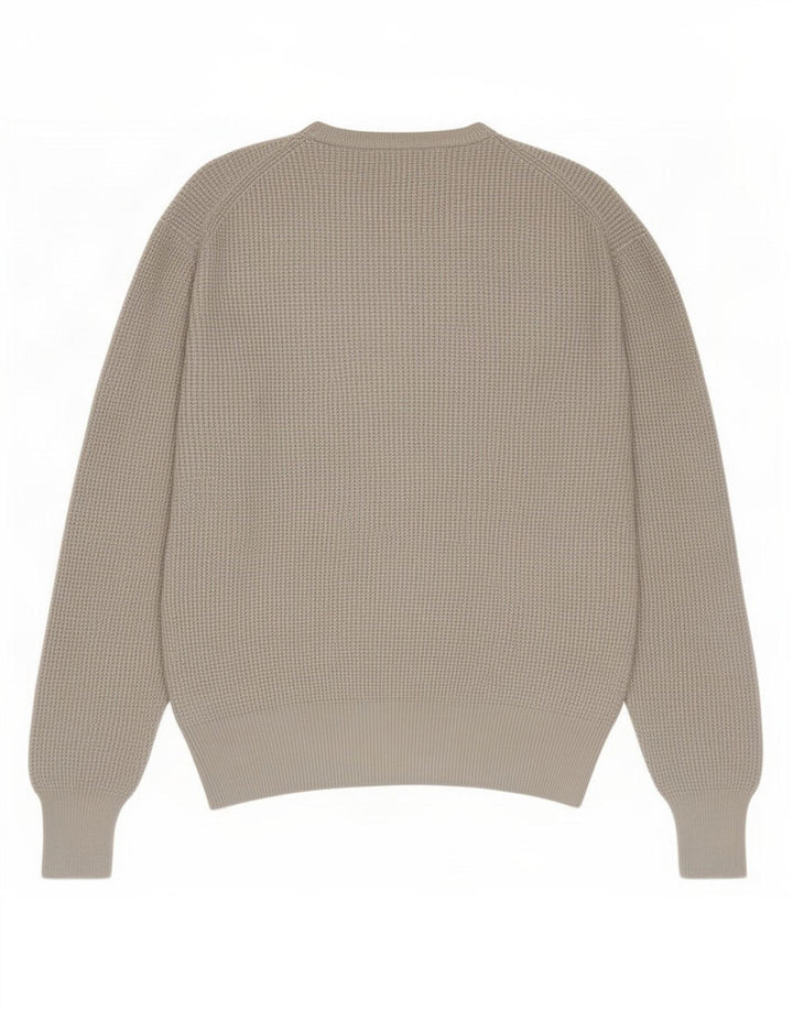 All Saints Herren-Pullover mit Rundhalsausschnitt, mittelgraue Baumwolle