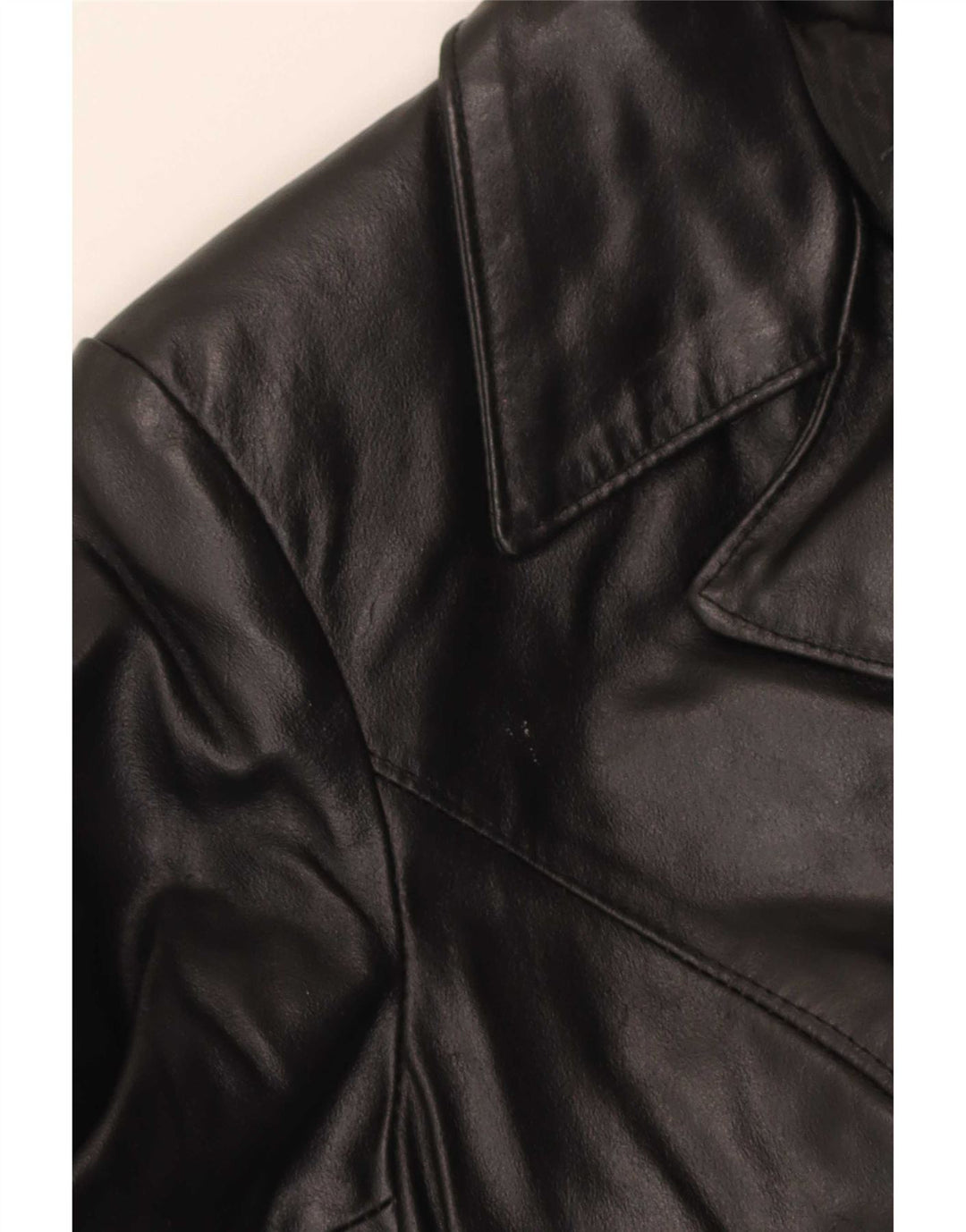 Vintage Damen Ledermantel IT 42 Mittelschwarzes Leder