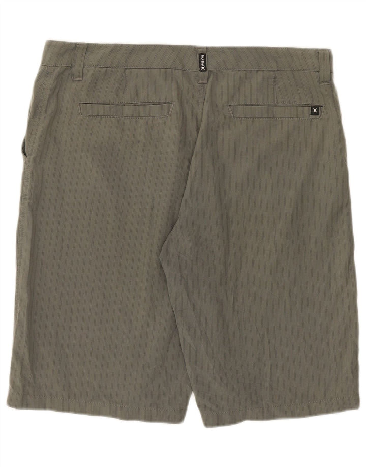 Hurley Herren-Chinoshorts, Größe L, W34, grau gestreift, Polyester