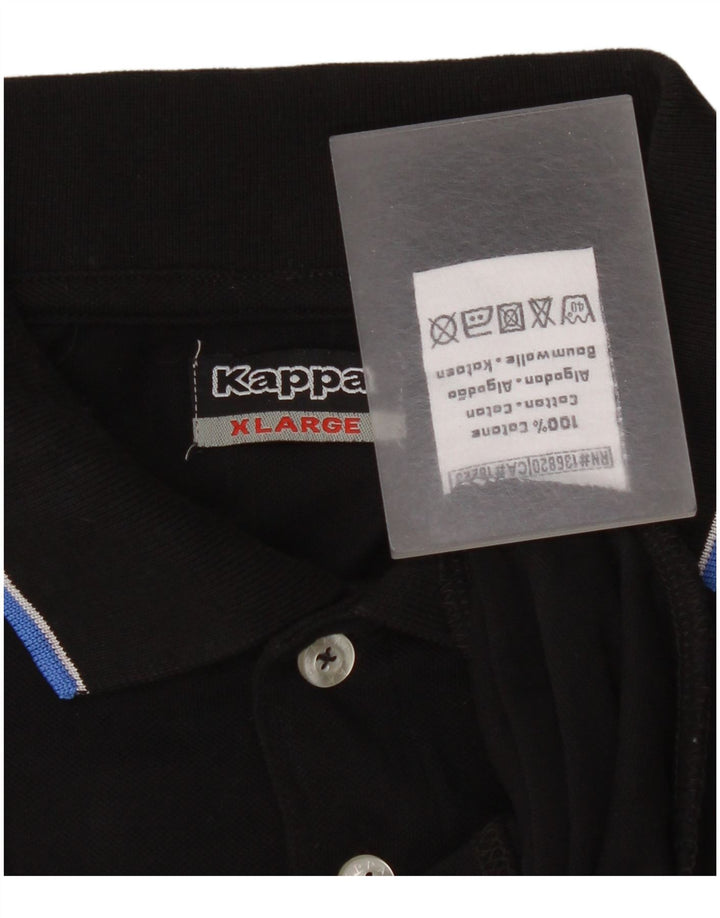 Kappa Herren Poloshirt XL Schwarz Baumwolle