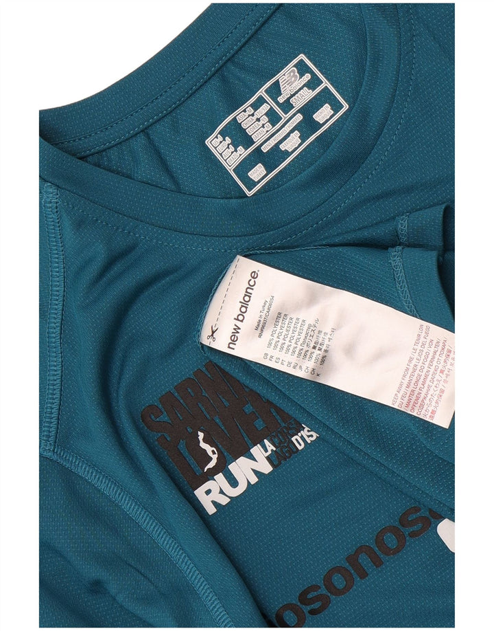 New Balance Herren Grafik-T-Shirt Top Small Blau Polyester