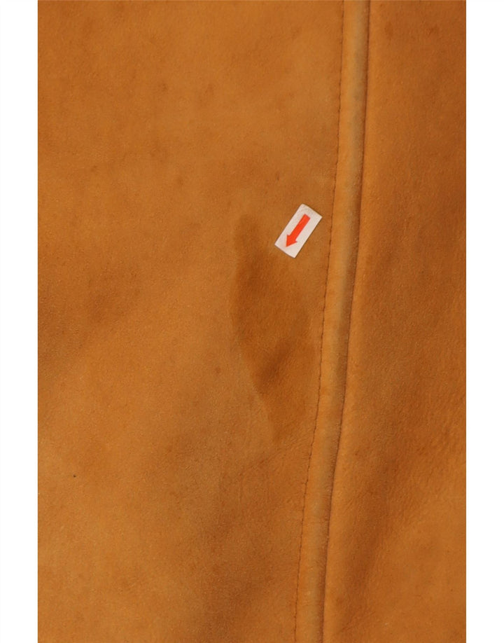 Vintage Herren Zweireihige Lammfelljacke UK 42 XL Beige