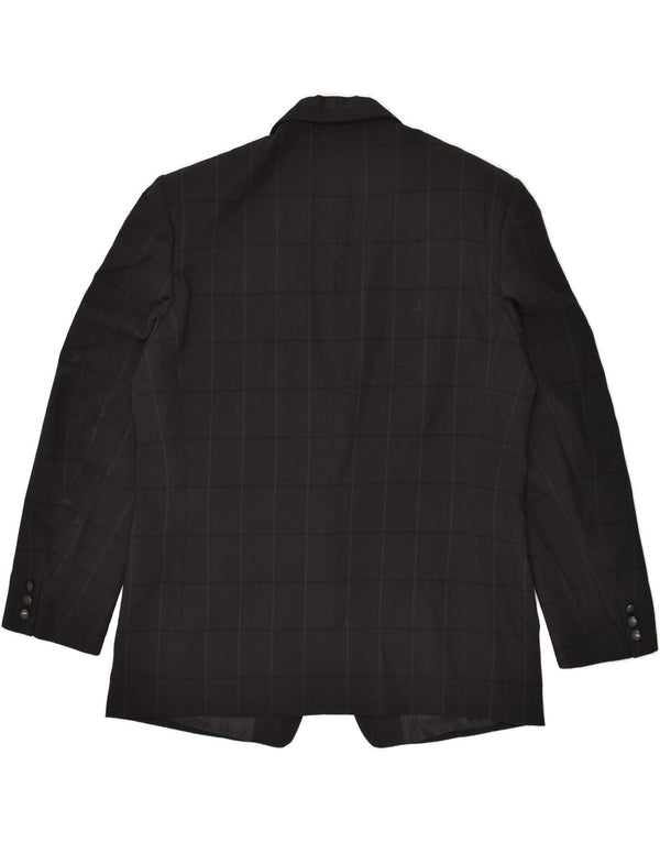 VINTAGE Mens 1 Button Blazer Jacket UK 34 XS Black Check