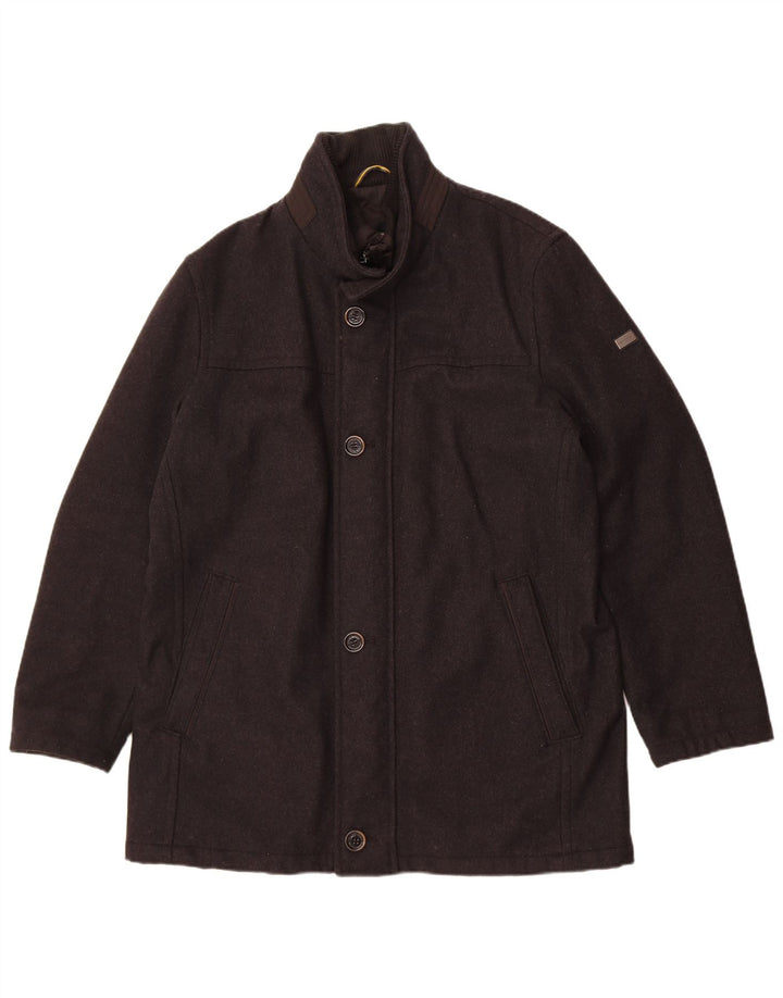 Pierre Cardin Herren Pea Coat EU 52 XL Graue Wolle