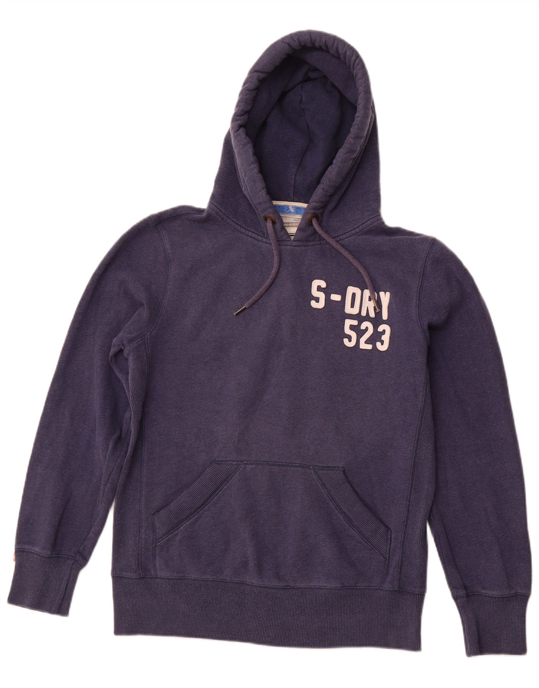 SUPERDRY Herren-Kapuzenpullover mit grafischem Muster, mittelmarineblaue Baumwolle