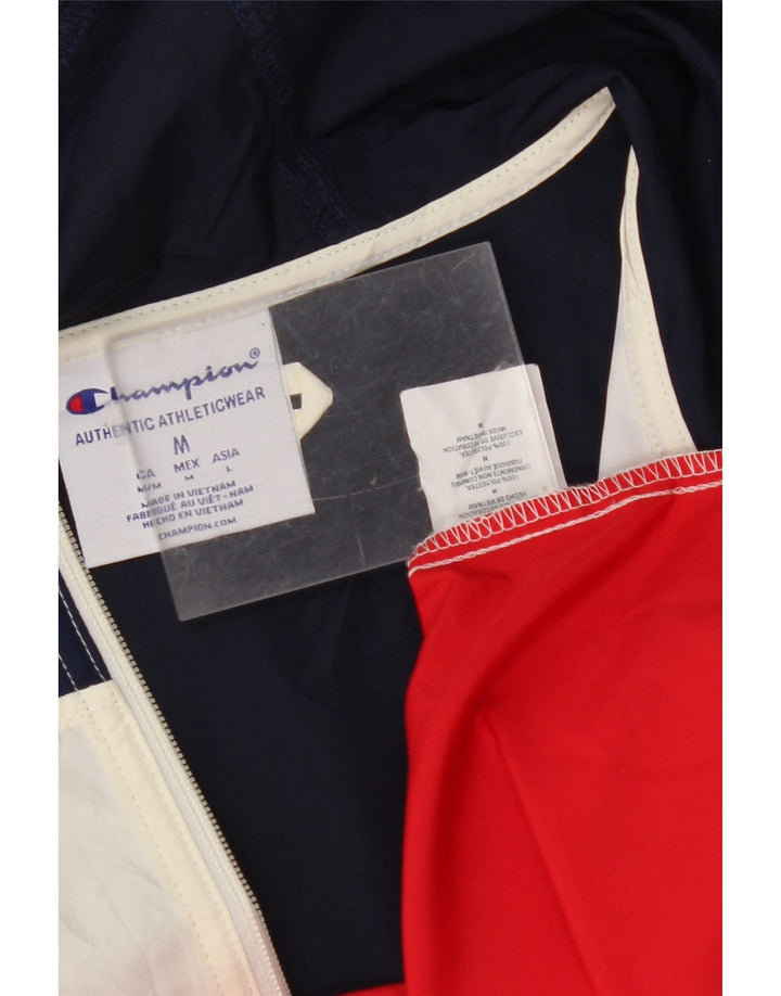 CHAMPION Mens Hooded Anorak Jacket UK 38 Medium Multicoloured Colourblock