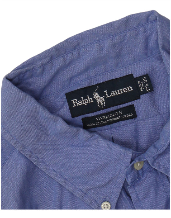 Ralph Lauren Herren-Yarmouth-Hemd, Größe 17 1/2 XL, blaue Baumwolle