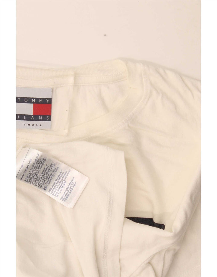 Tommy Hilfiger Damen Übergroßes Grafik-T-Shirt-Oberteil UK 10 Small Weiß