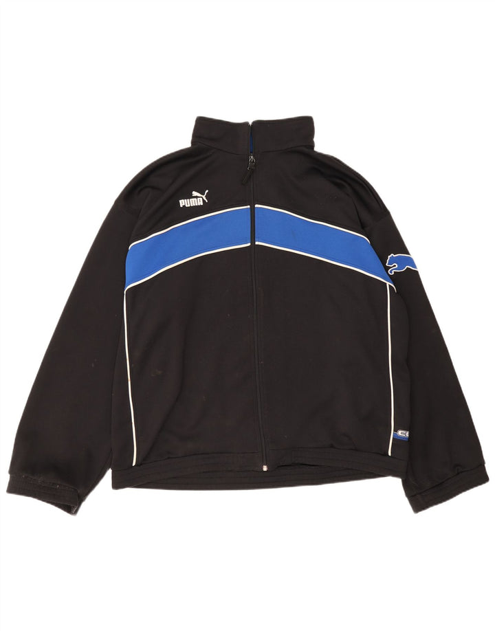 Puma Herren-Trainingsanzug-Top-Jacke, groß, Schwarz, Farbblock, Polyester, Sport