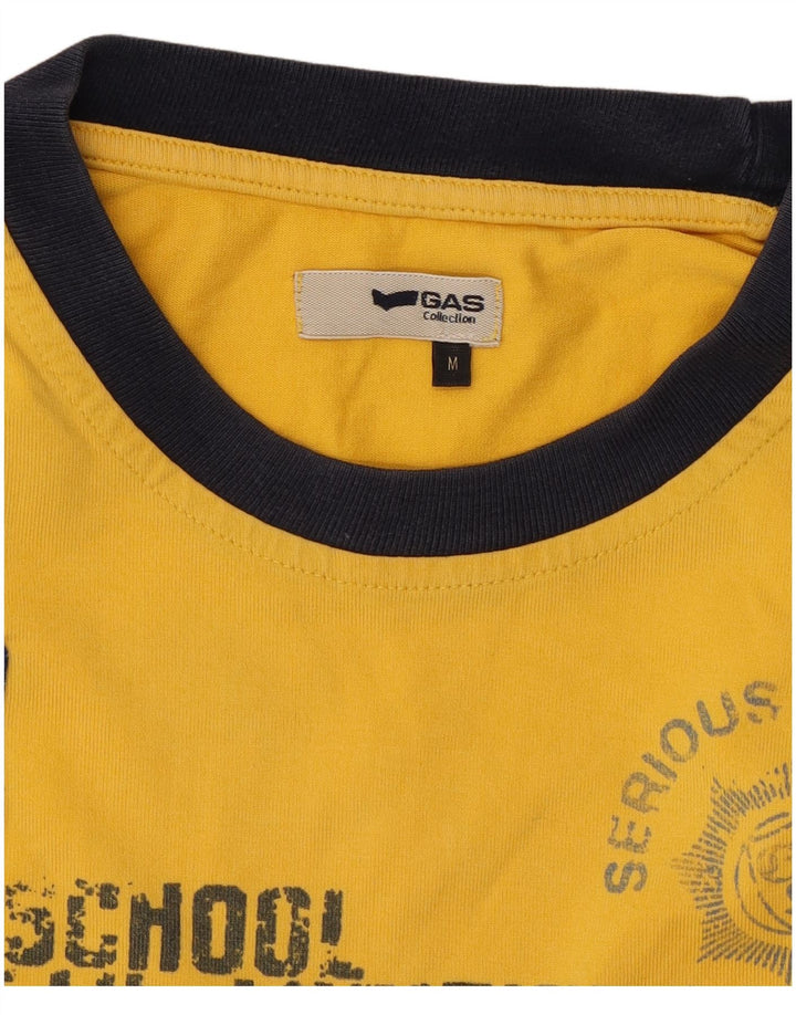 Gas Herren Graphic Top Langarm Mittelgelb