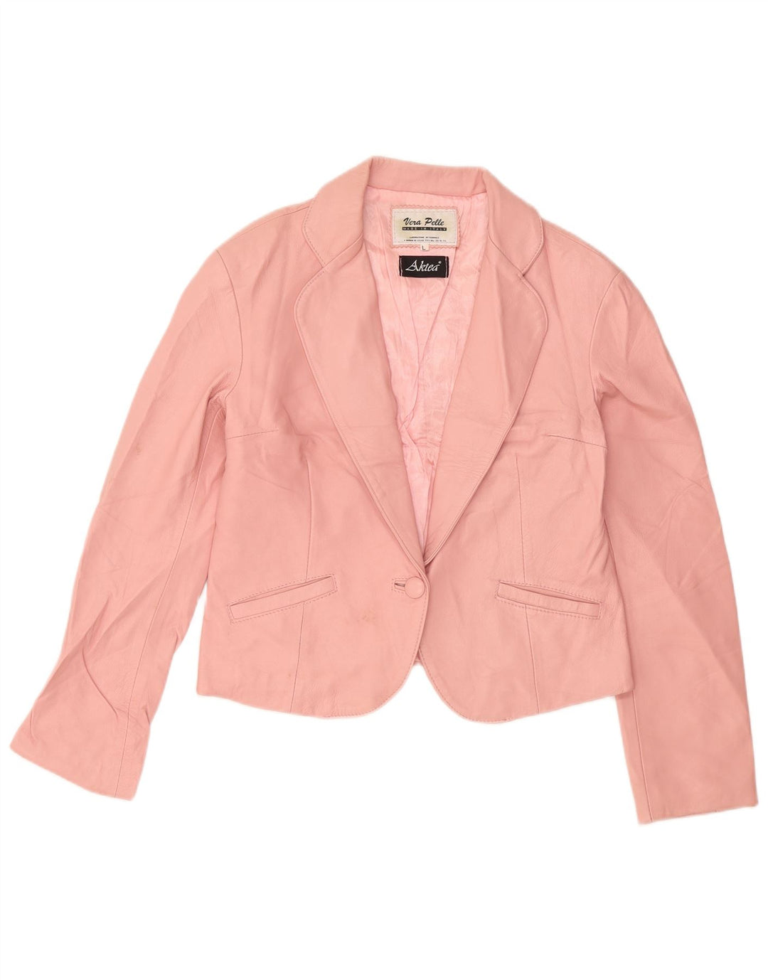 LAVORAZIONE ARTIGIANALE Damen 1-Knopf-Blazerjacke UK 14 Large Pink