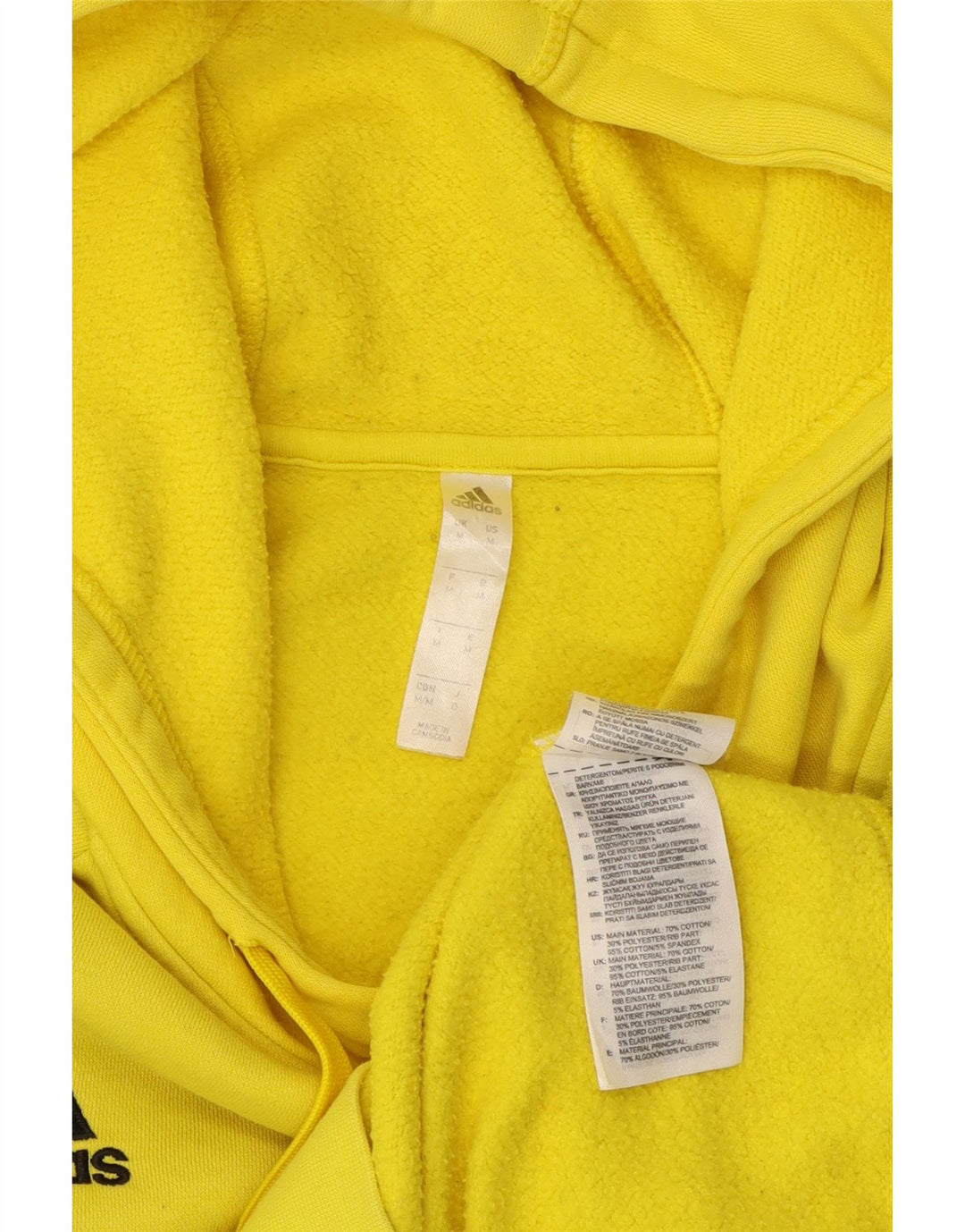 ADIDAS Herren Kapuzenpullover mittelgelbe Baumwolle