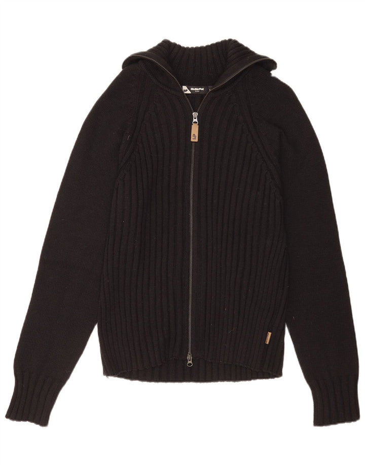 Meltin' Pot Herren-Strickjacke aus mittelschwarzer Wolle