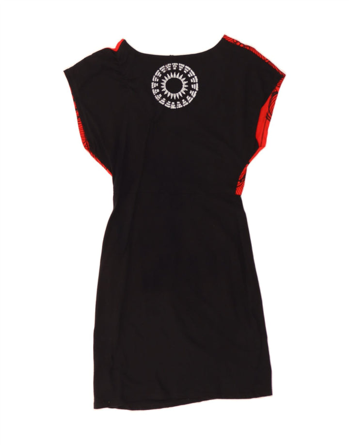 DESIGUAL Womens Graphic Basic Dress UK 6 XS Red Floral Cotton Vintage Desigual and Second-Hand Desigual from Messina Hembry 