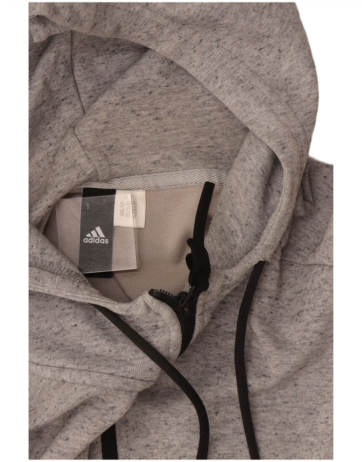 Adidas Herren Graphic Zip Hoodie Pullover Mittelgrau meliert