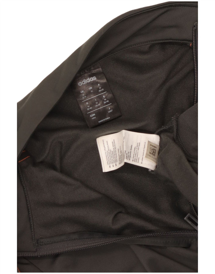 Adidas Damen Trainingsanzug Top Jacke UK 12/14 Mittelgraues Polyester