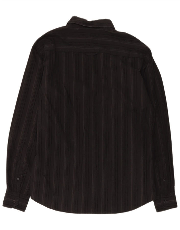 Wrangler Herrenhemd, groß, schwarz gestreift, Baumwolle