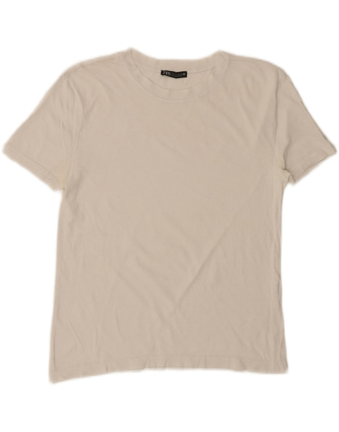 ZARA Womens T-Shirt Top UK 10 Small White Cotton Vintage Zara and Second-Hand Zara from Messina Hembry 