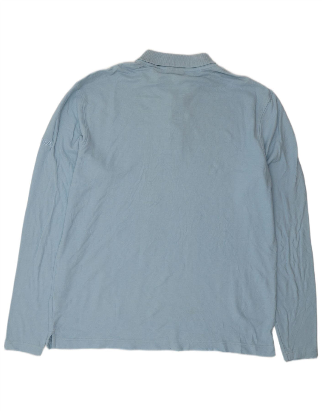 FILA Herren Langarm-Poloshirt XL, blaue Baumwolle