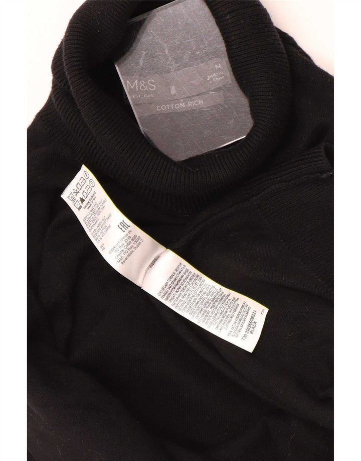 Marks & Spencer Herren-Rollkragenpullover aus mittelschwarzer Baumwolle