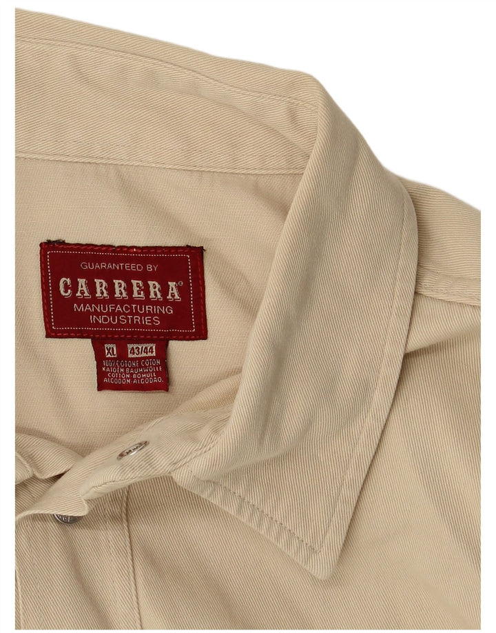 Carrera Herrenhemd Größe 43/44 XL Beige Baumwolle