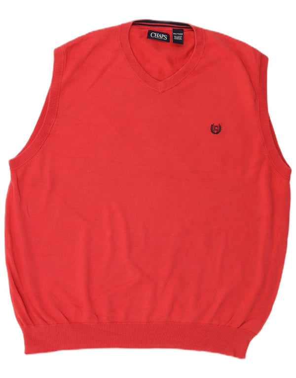 Chaps Mens Vest Tank Top 2XL Pink Cotton