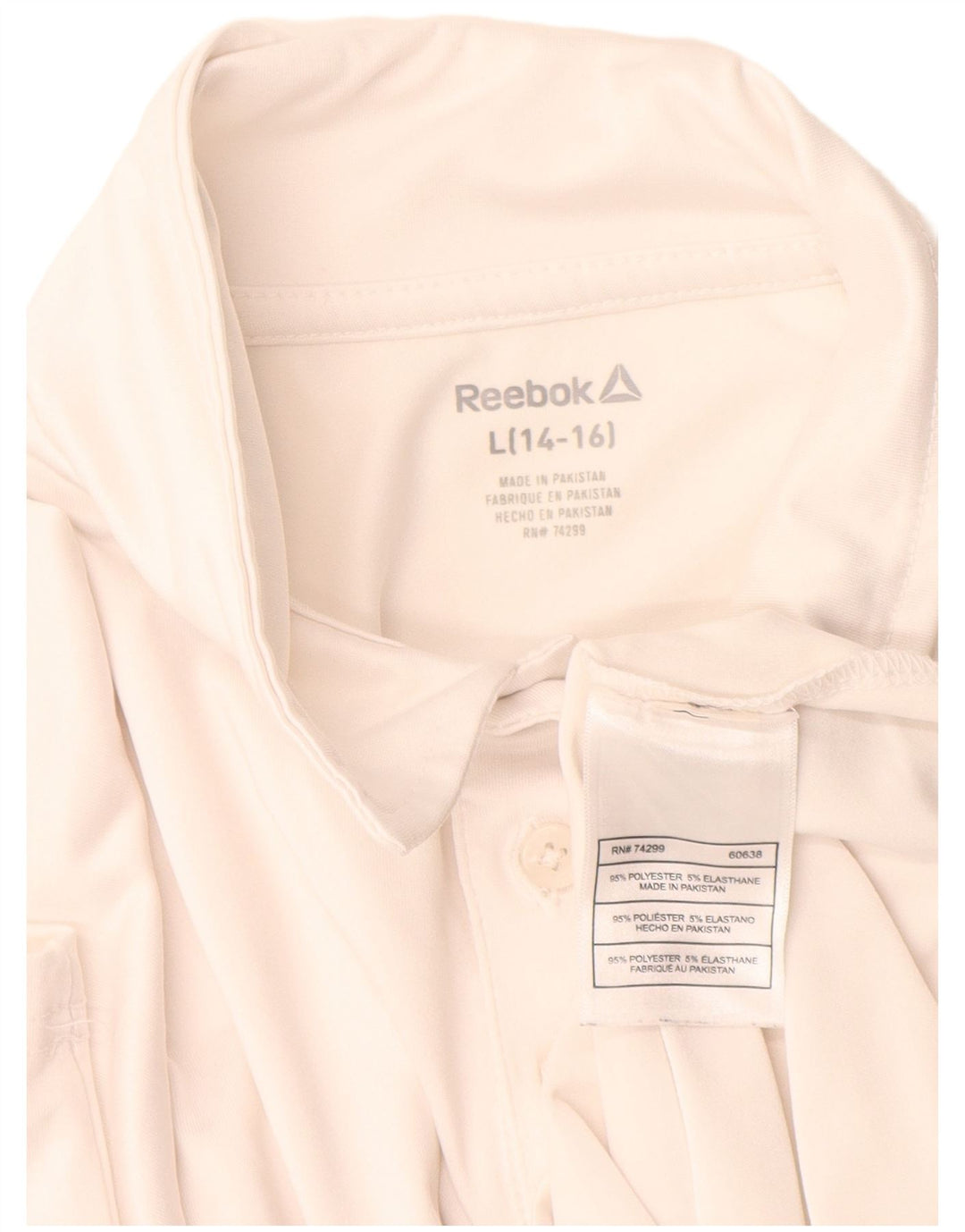 Reebok Jungen-Poloshirt, 14–15 Jahre, groß, weißes Polyester