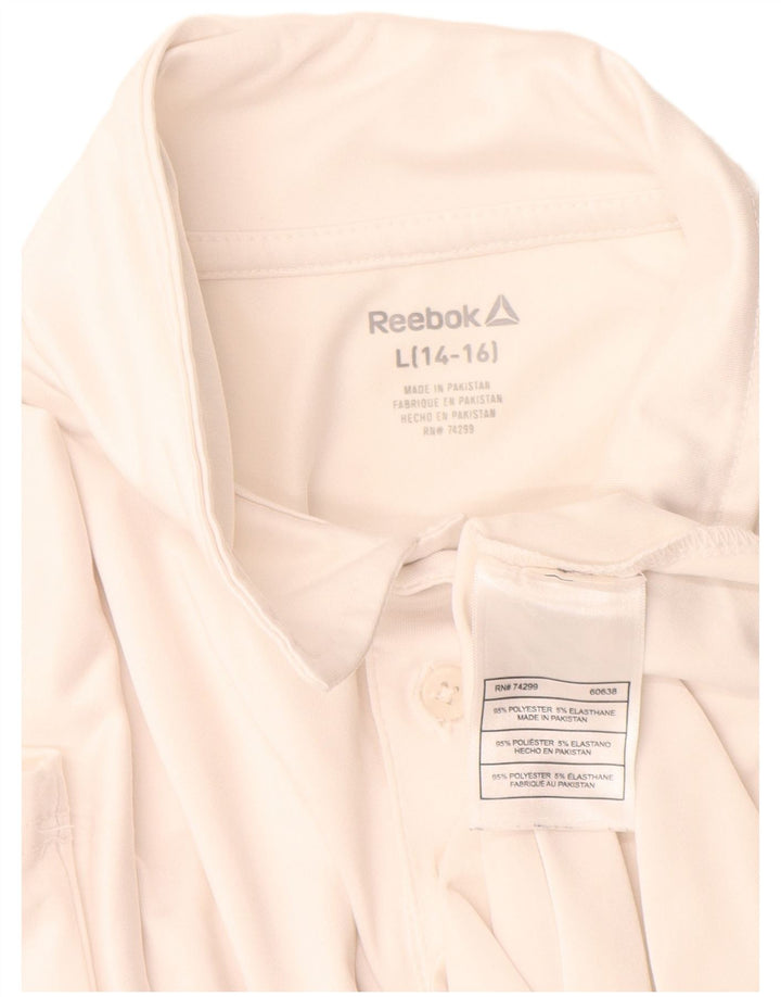 Reebok Jungen-Poloshirt, 14–15 Jahre, groß, weißes Polyester