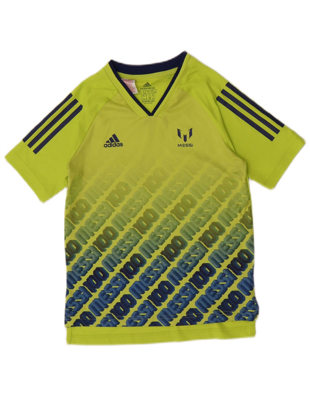 Adidas Jungen MESSI Graphic T-Shirt Top 11–12 Jahre, grünes Polyester