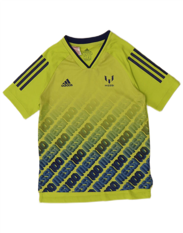 Adidas Jungen MESSI Graphic T-Shirt Top 11–12 Jahre, grünes Polyester