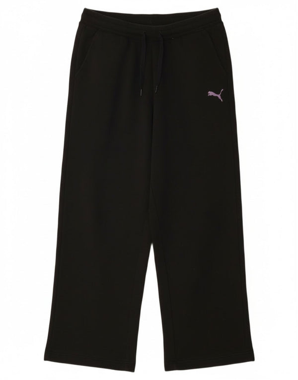 Puma Mädchen-Trainingshose mit weitem Bein, 13–14 Jahre, schwarze Baumwolle