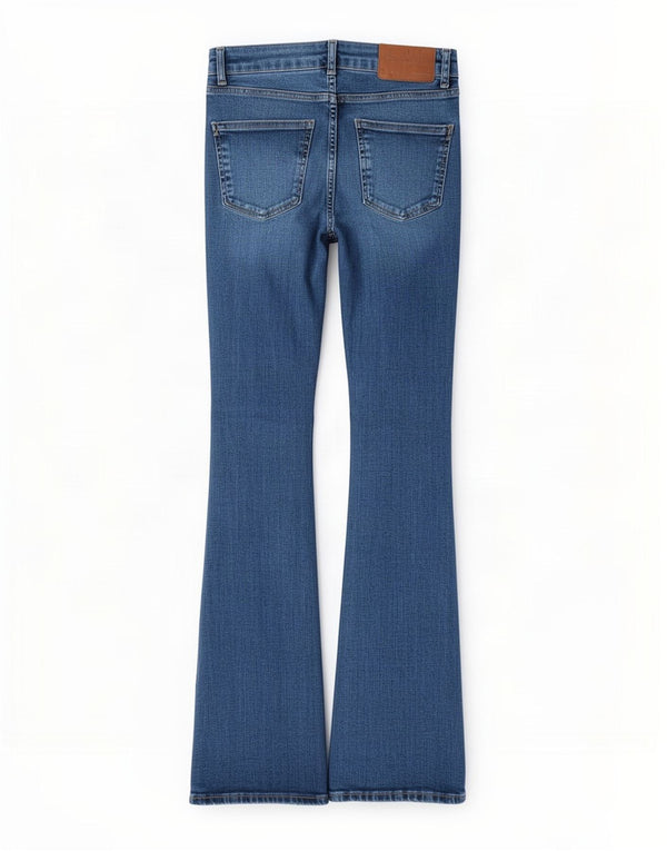 Zara Damen Tall Flared Jeans EU 36 XS W26 L35 Blaue Baumwolle