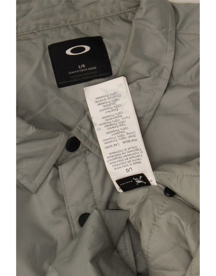 Oakley Herren Slim Fit Bomberjacke UK 40 Large Grau Polyester