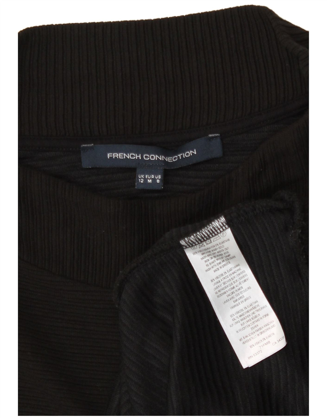French Connection Damen-Basic-Kleid UK 12 Mittelschwarze Viskose