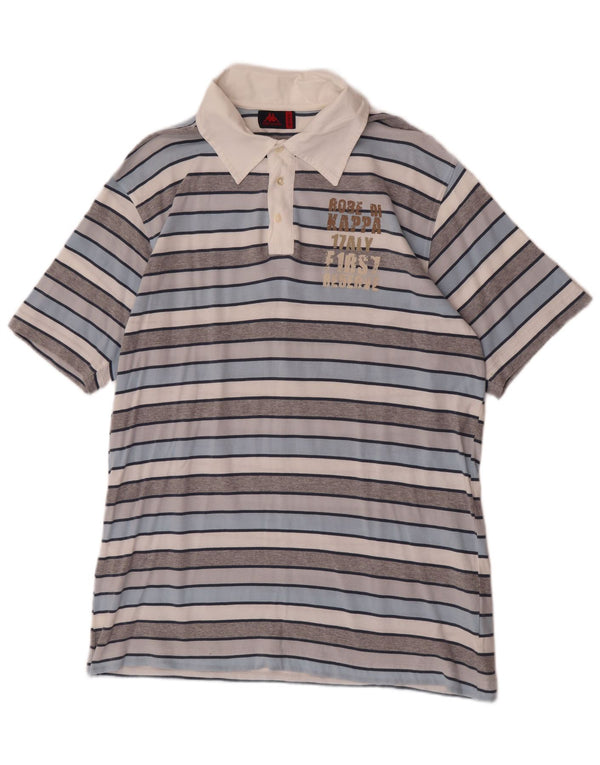 Kappa Herren-Rugby-Poloshirt mit Grafik, 2XL, mehrfarbig, gestreift, Baumwolle