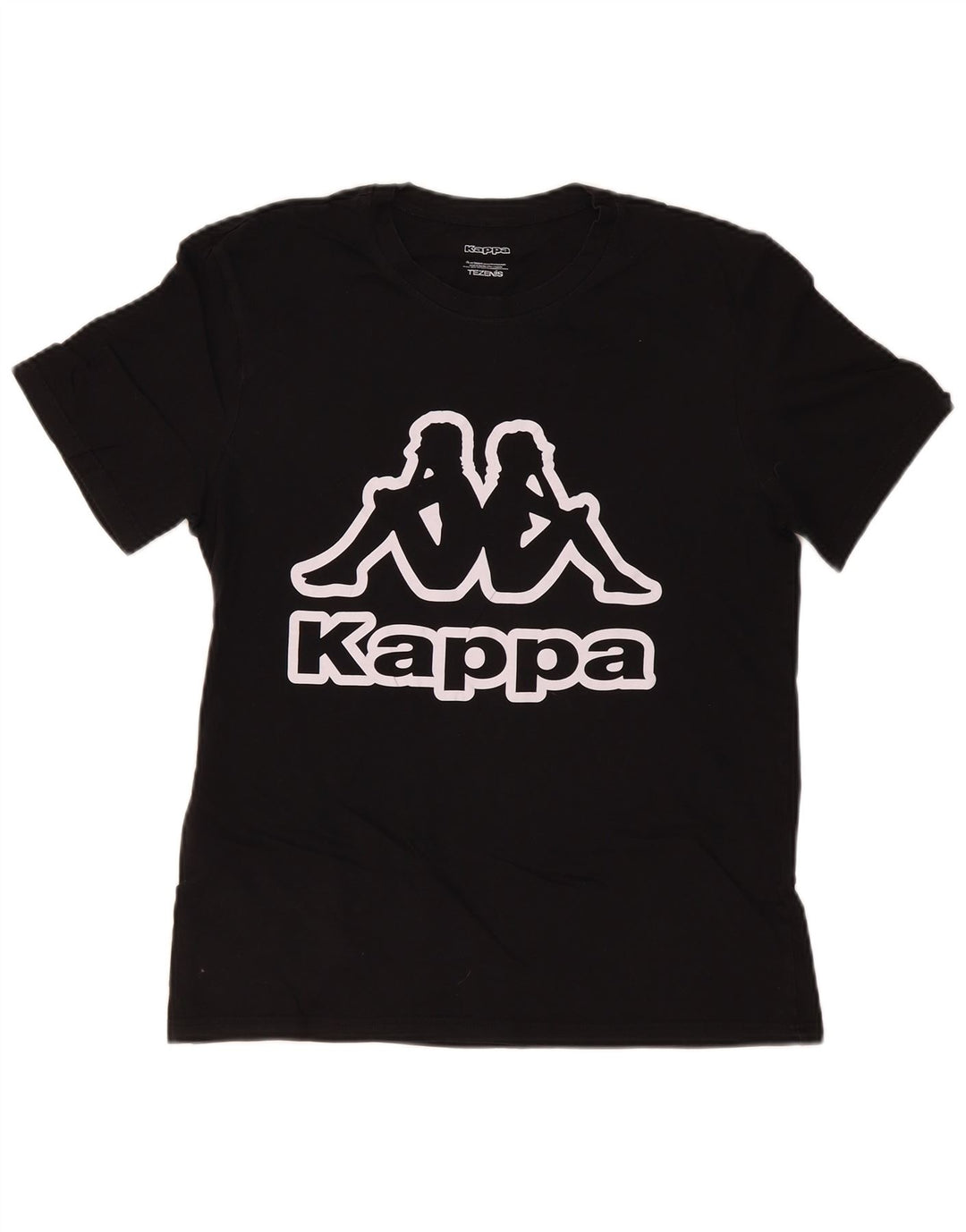 Kappa Damen Tezenis Graphic T-Shirt Top UK 14 Medium Schwarz