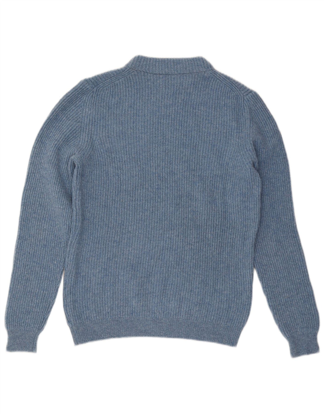 Massimo Dutti Herren-Pullover mit Rollkragen, mittelblaue Wolle