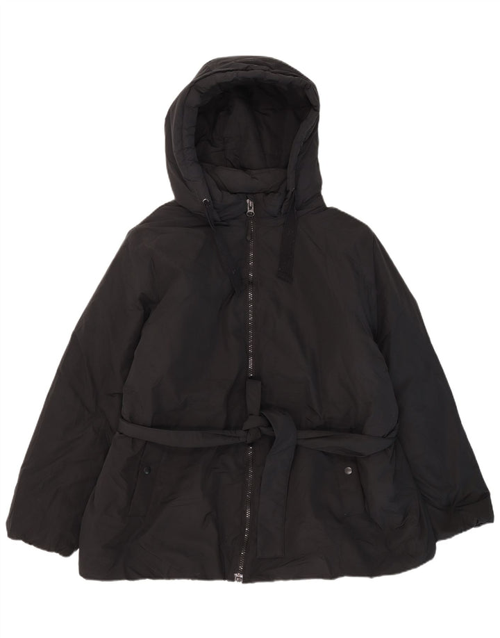 Marks & Spencer Wattierte Damenjacke mit Kapuze, UK 20 2XL, Schwarz, Polyester