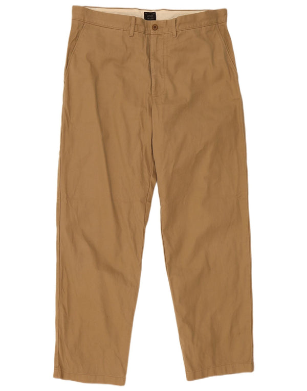 J. CREW Herren Tapered Chinohose W35 L32 Beige Baumwolle