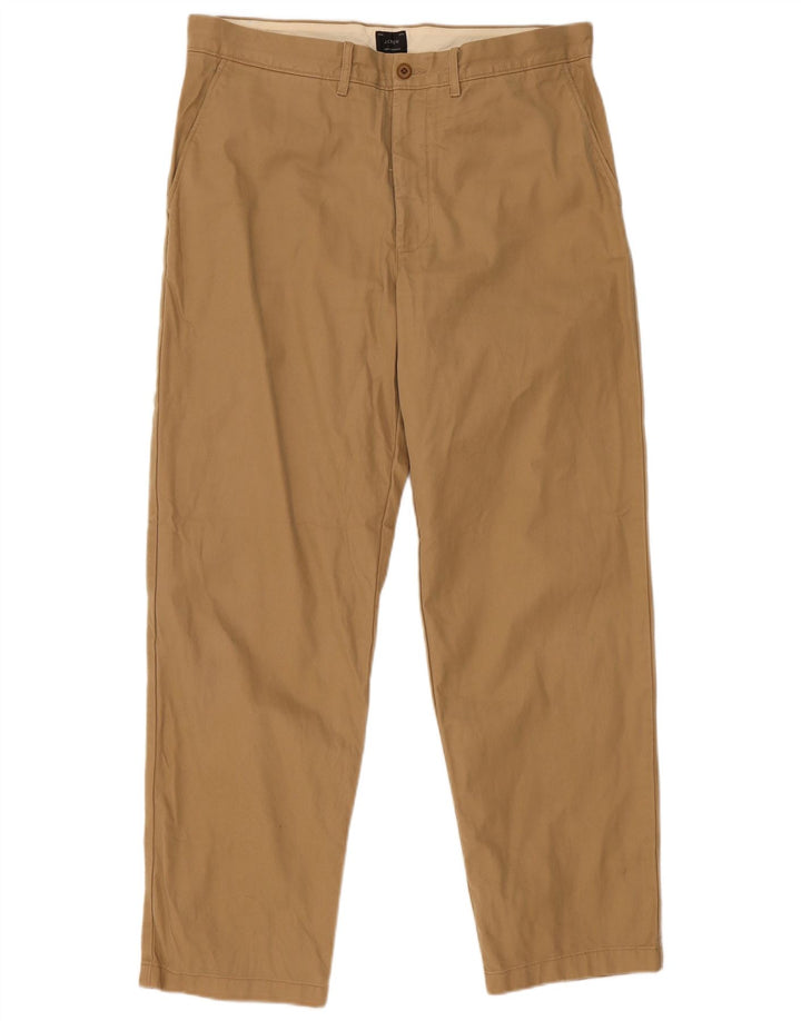 J. CREW Herren Tapered Chinohose W35 L32 Beige Baumwolle