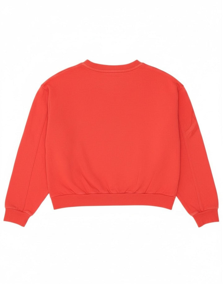 Levi's Damen Crop Oversized Sweatshirt Pullover UK 10 Small Rote Baumwolle