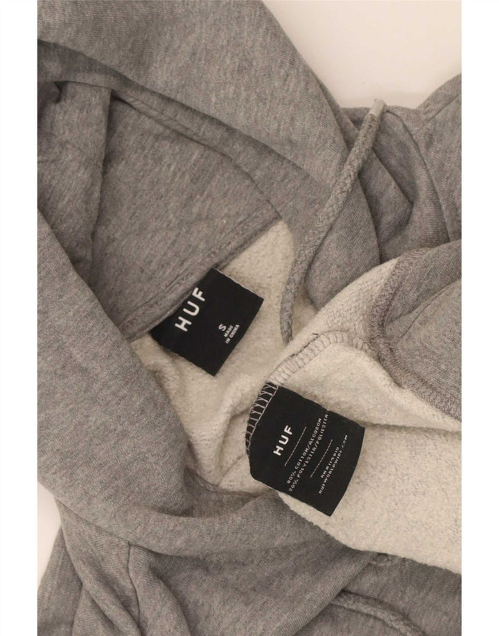 HUF Herren-Kapuzenpullover mit Grafik, Größe S, Grau, Baumwolle