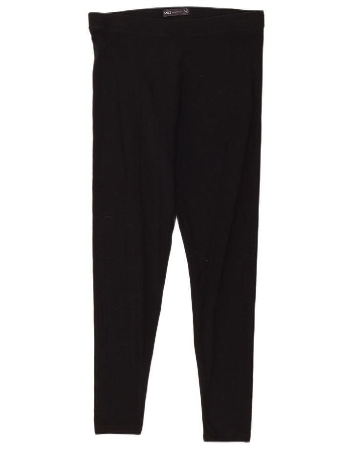 Marks & Spencer Damen Leggings UK 12 Mittelschwarze Baumwolle