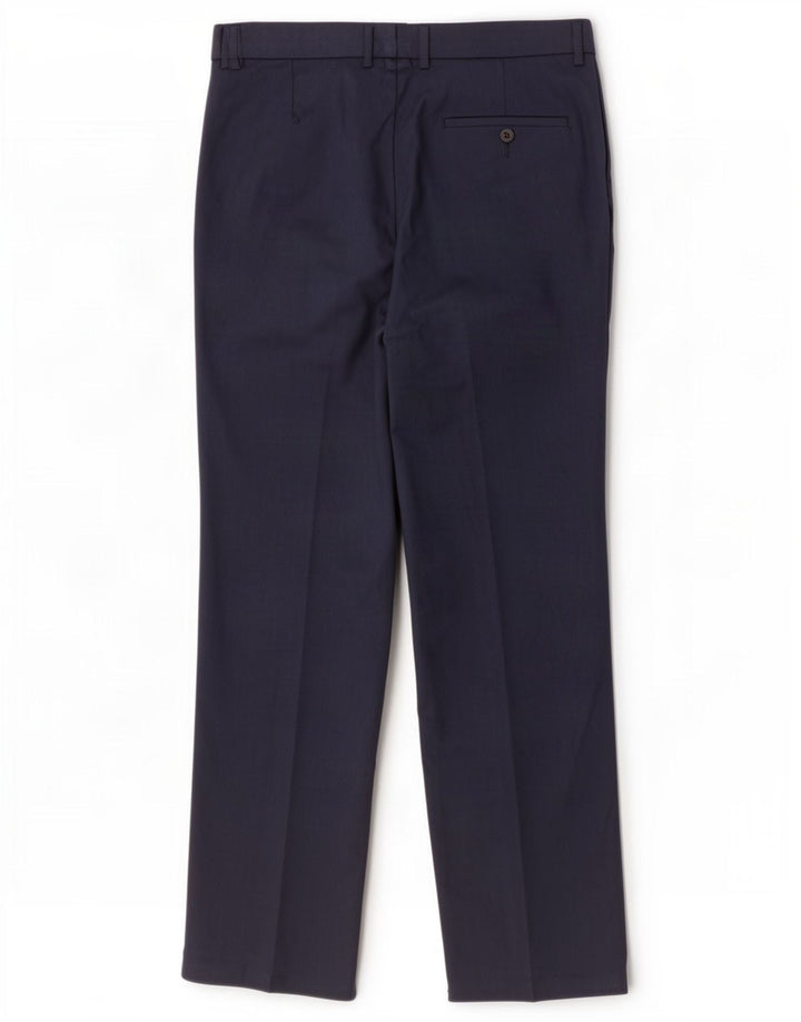 Gerade Herren-Anzughose von Marks & Spencer, W32, L31, marineblaues Polyester