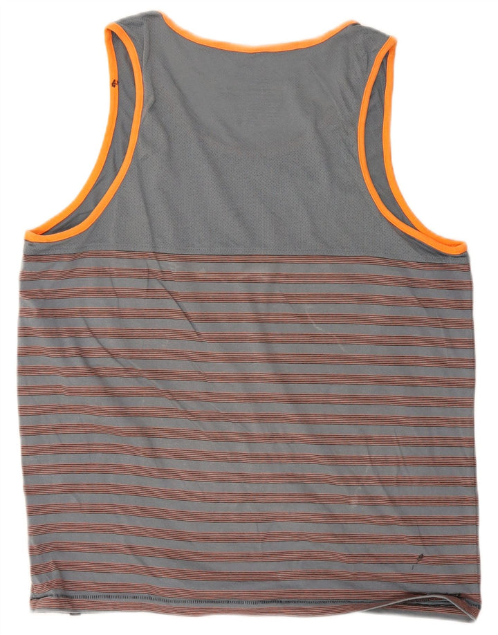 Hurley Herren-Weste mit Premium-Passform, groß, grau gestreift, Baumwolle