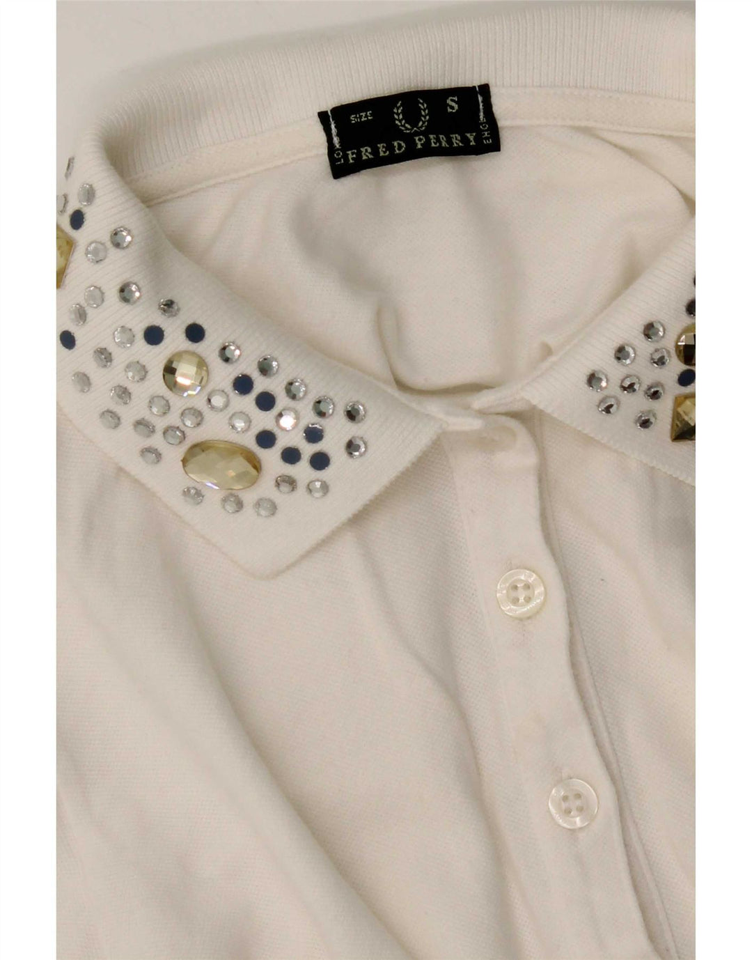 Fred Perry Damen Poloshirt UK 10 Small Weiß